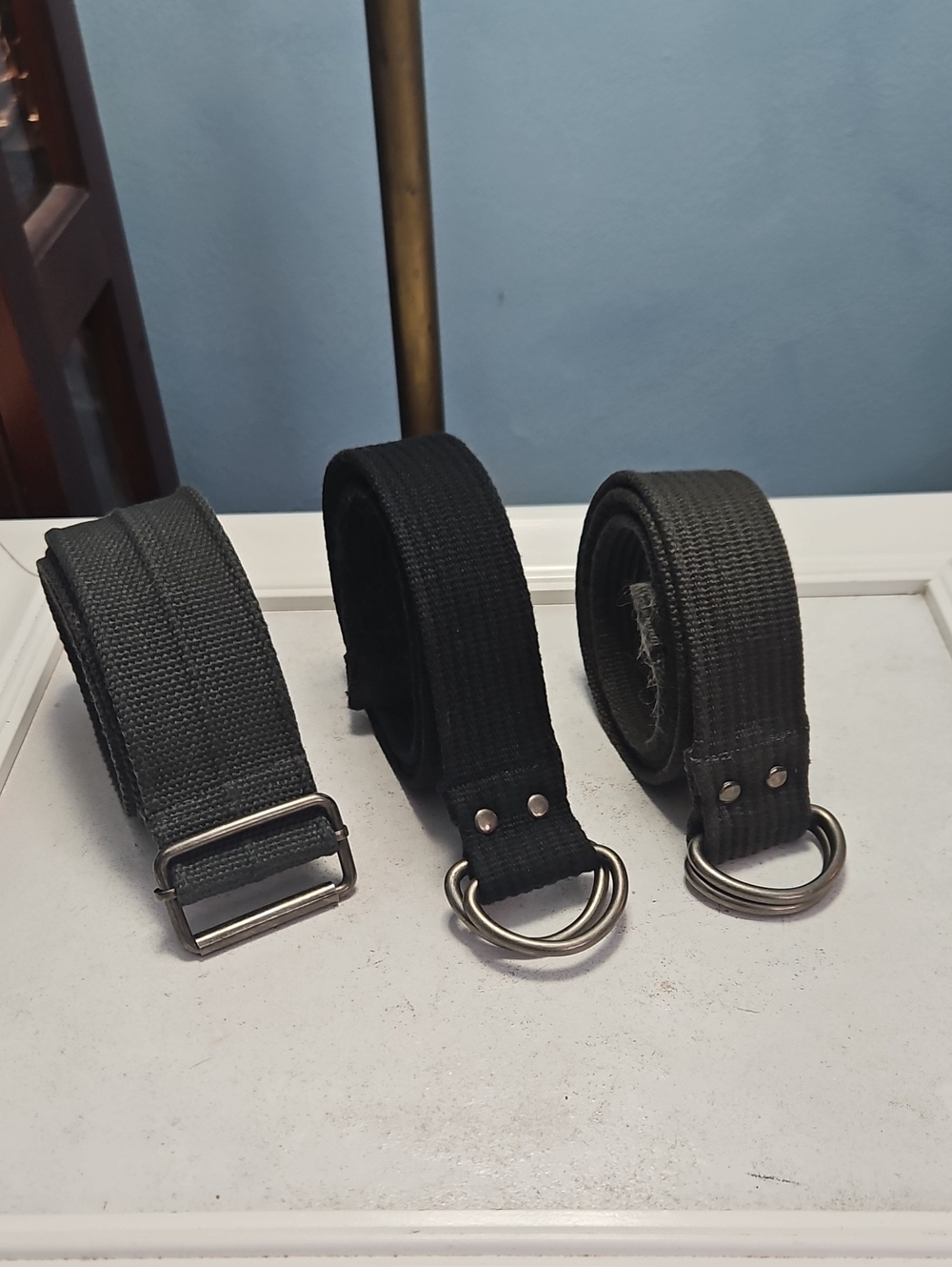 Set Of 3 Woven Webbing D-Ring Belts For Men Sz 36-38"